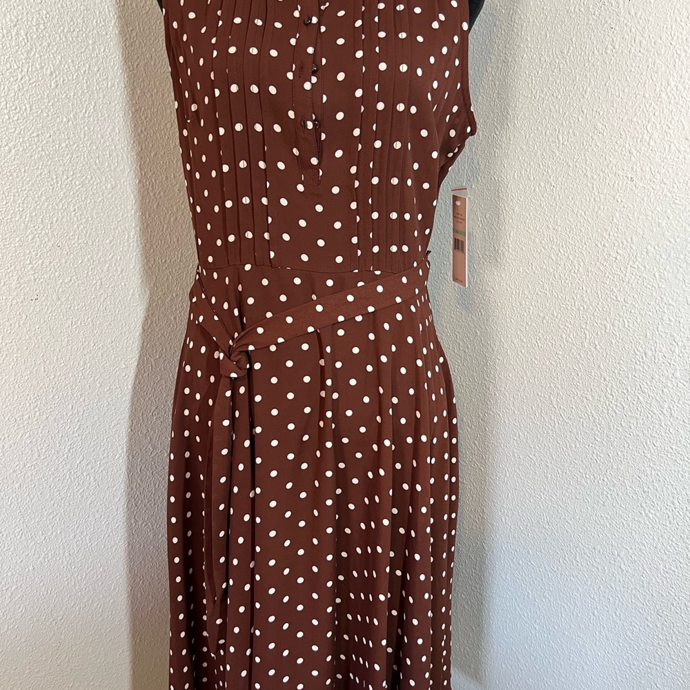 Nanette Lepore Brown Sleeveless A-Line Midi Dress